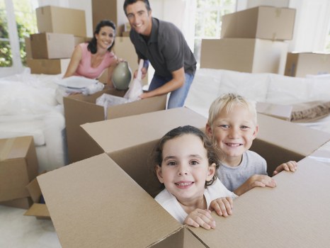 Boxes and household items prepared for transport