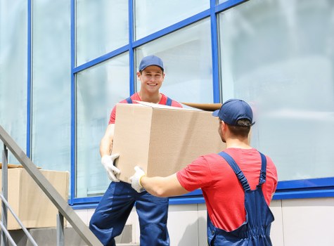 Removal team preparing items safely for a man and van job