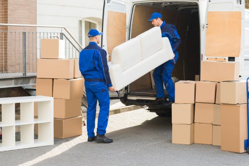 Moving team preparing items safely for a removal job