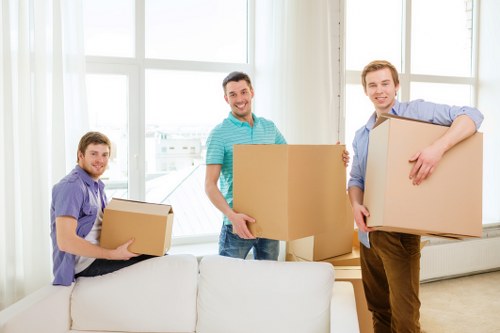 Careful loading of household furniture during a Brentcross removal